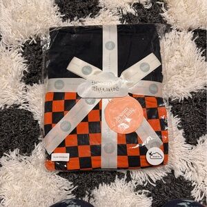 Orange and Black Checkered Blanket